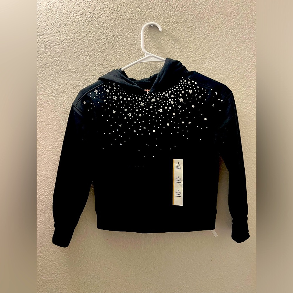 Black Hoodie with Star Pattern
